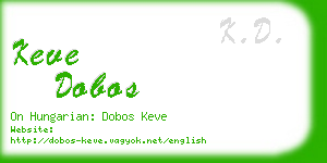 keve dobos business card